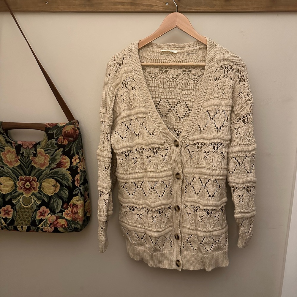 Neuflora Lanie Cream Knit Cardigan Sweater